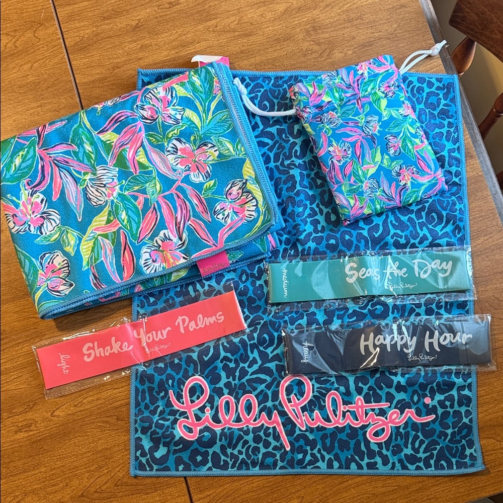 Lilly Pulitzer Workout Active Towels and Resistance Bands